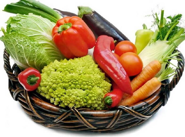 Vegetales -granos en la canasta